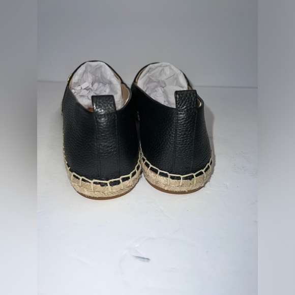 $125 Ralph Lauren Cameryn Espadrille Flat Shoes Tumbled Leather Black Size 8.5 - Picture 7 of 13
